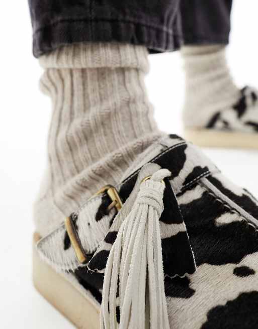 Clarks - Trek - Muiltjes met harige koeienprint in multi, 3 van 4