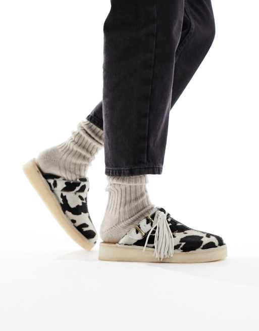 Clarks - Trek - Mules texturées effet poilu à motif peau de vache - Multicolore, 4 de 4