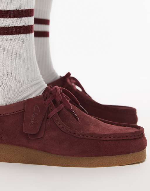 Clarks Wallabee Evo in burgundy suede | ASOS
