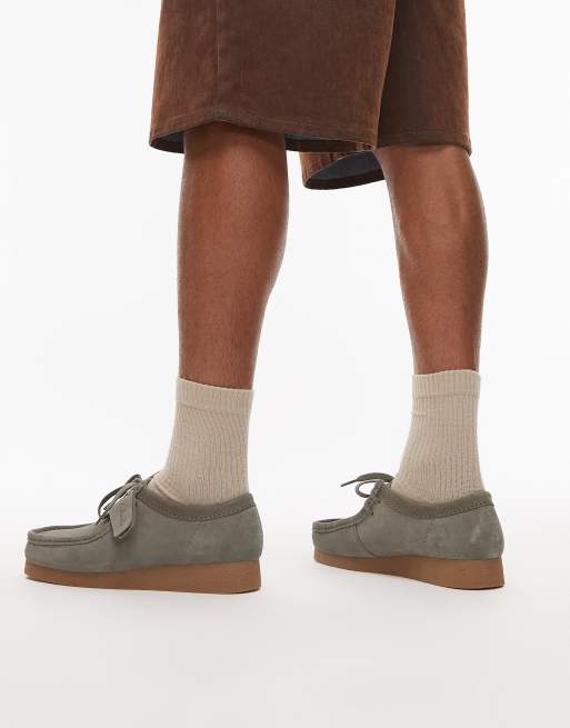 Clarks - Wallabee Evo - Scarpe in camoscio color salvia, 3 di 4