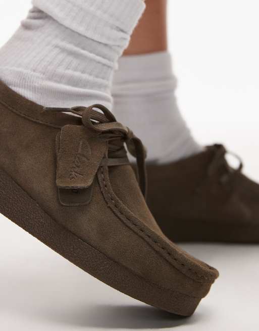 Clarks - Wallabee EVO - Scarpe in camoscio verde oliva, 2 di 4