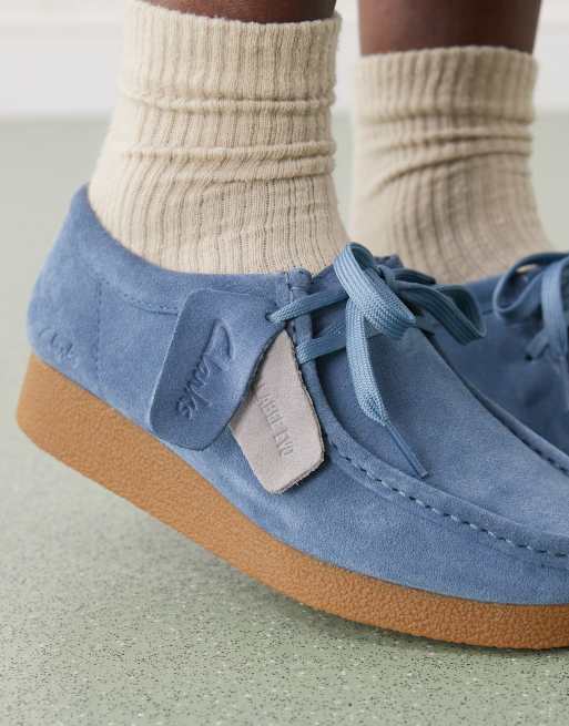 Clarks Wallabee evo shoe in blue suede | ASOS