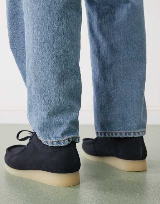 Clarks Wallabee EVO shoe in navy suede | ASOS