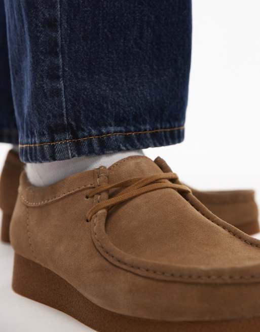 Clarks Wallabee EVO shoes in dark sand suede ASOS