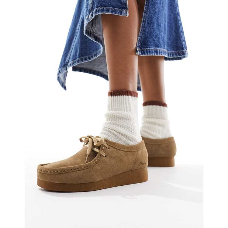 Clarks Wallabee Evo shoes in dark tan suede ASOS