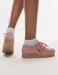 [Clarks] Clarks Wallabee Evo shoes in dusty rose suede-Pink 37 PINK