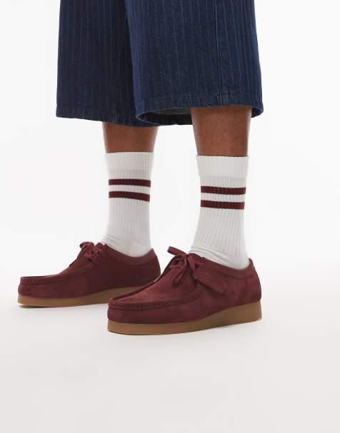 Clarks – Wallabee Evo – Vinröda skor i mocka - view 1