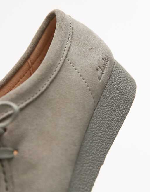 Clarks Wallabee EVO x ASOS Exclusive shoes in pale grey/blue suede