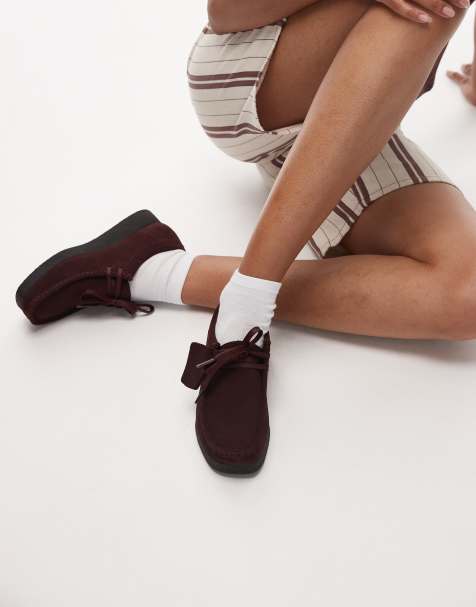 Clarks – Wallabee EVOsh – Schuhe aus Veloursleder in Merlot - view 1