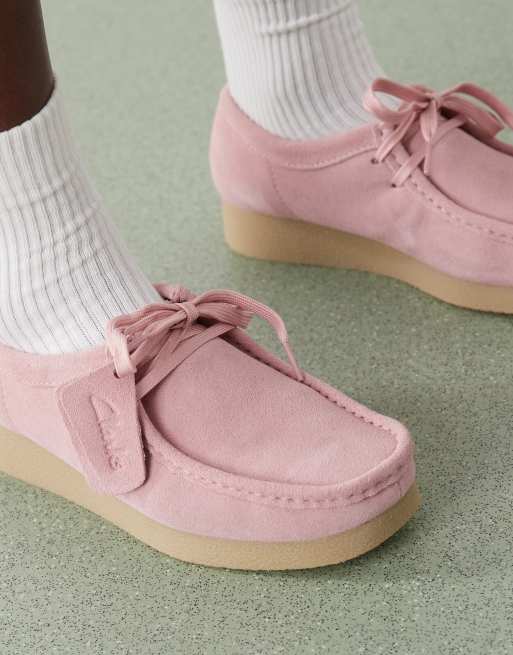 Clarks Wallabee EVOsh shoe in dusty rose suede , 3 of 4