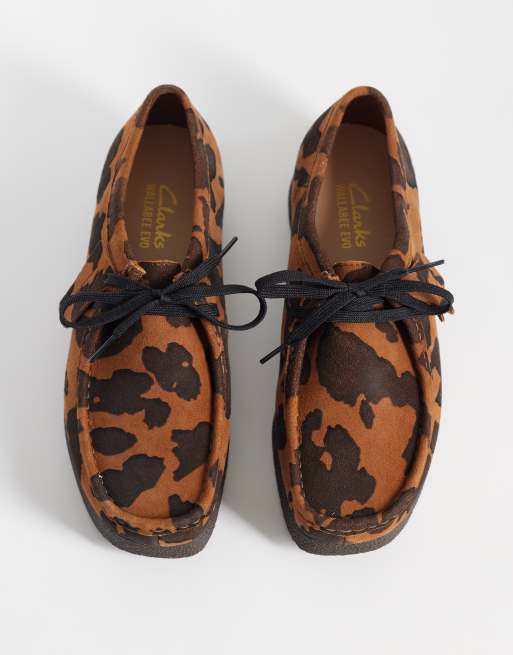 Clarks Wallabee EVOSh shoes in cow print, 2 of 4