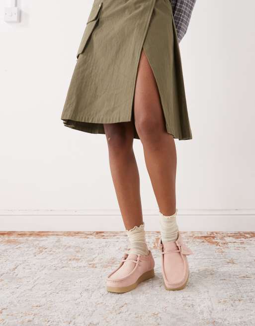 Clarks Wallabee EVOsh skor i ljusrosa mocka, 3 av 4