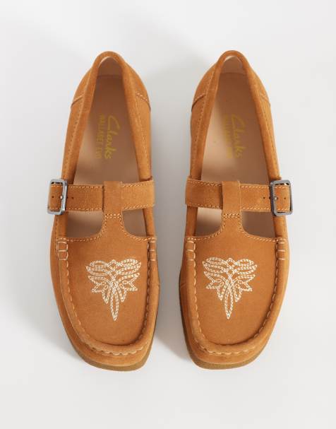 Clarks WallabeeEVO T-bar sko i ingefærfarvet ruskind - view 1