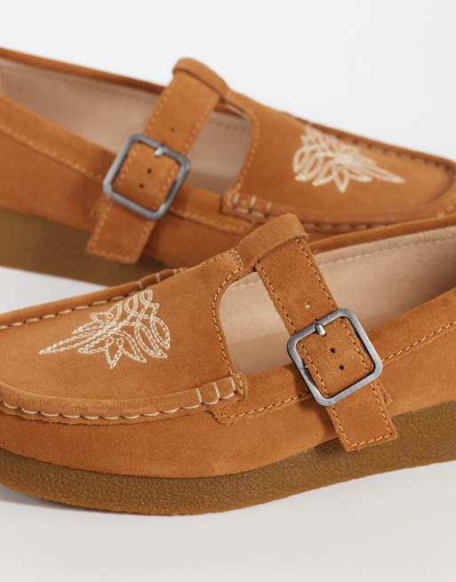 Clarks WallabeeEVO T-bar skor i ingefärsfärgad mocka, 3 av 4