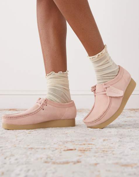 Clarks WallabeeEVOSh shoes in light pink suede - view 1
