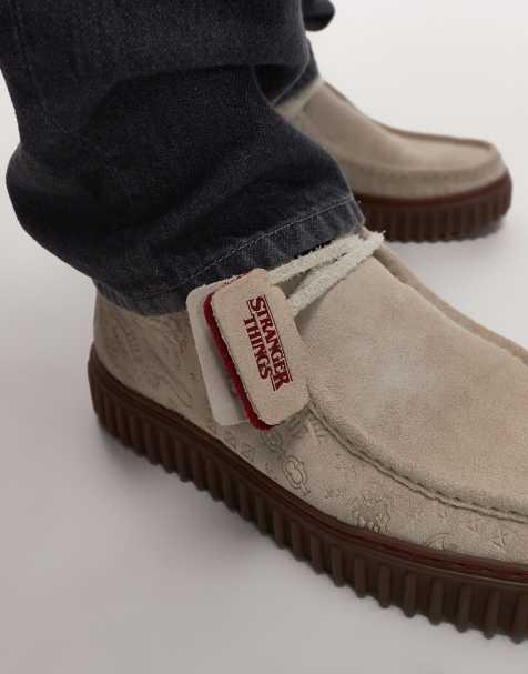 Clarks x Stranger Things Torhill Hi boot in off white suede - view 1