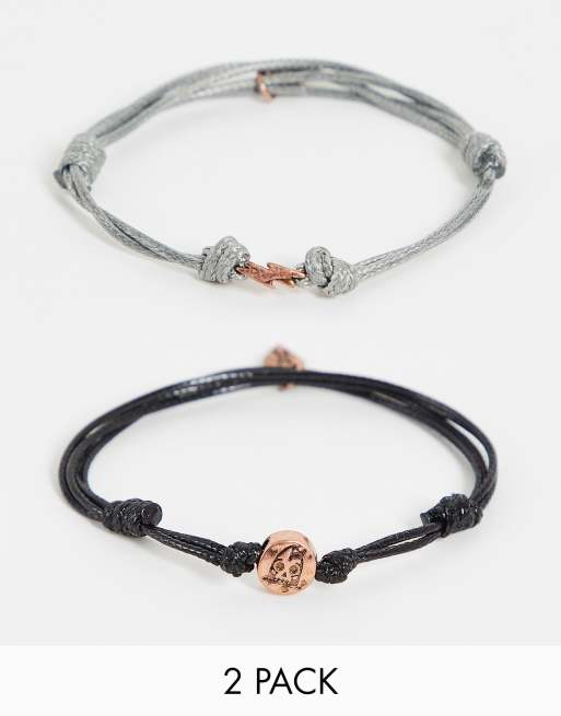 Classics 77 2 pack cord adjustable bracelets in grey