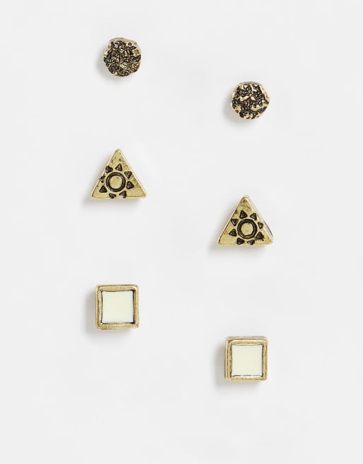 Classics 77 3 pack stud earrings in gold