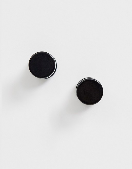 Classics 77 acrylic plug earrings in black