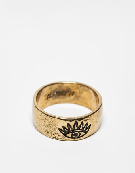 Classics 77 all seeing eye band ring in vintage gold tone - view 1