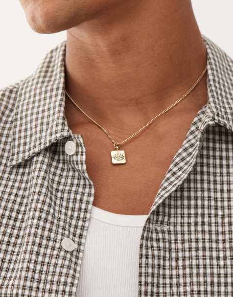 Classics 77 all seeing eye square pendant chain necklace in gold - view 1