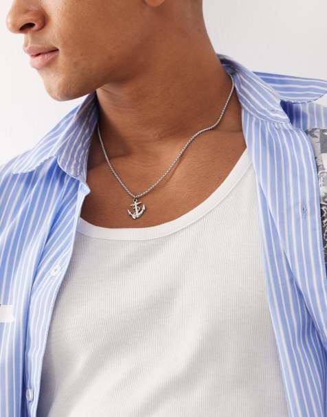 Classics 77 anchor pendant necklace in silver - view 1