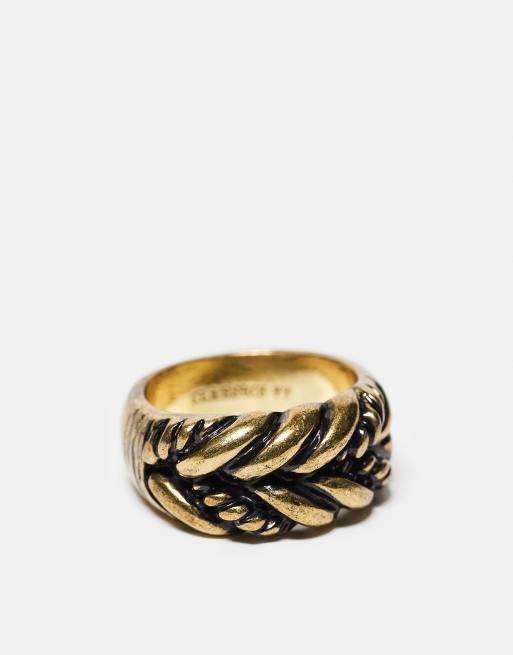 Classics 77 - Anello a fascia color oro con motivo intrecciato