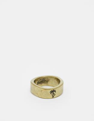 Classics 77 - Anello a fascia color oro con palma e cuore