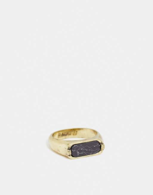 Classics 77 - Anello con sigillo marmorizzato color oro