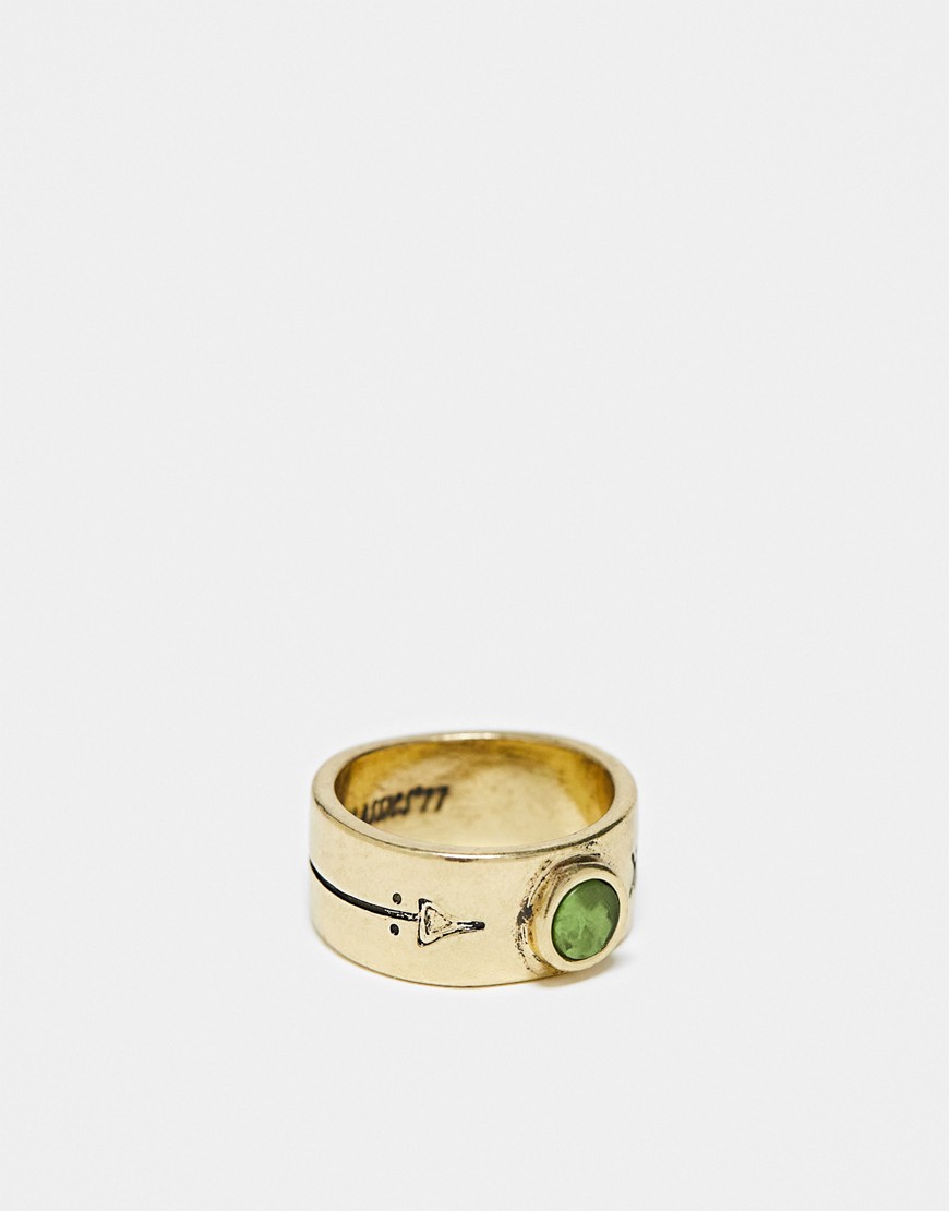 arrow graphic band ring in gold