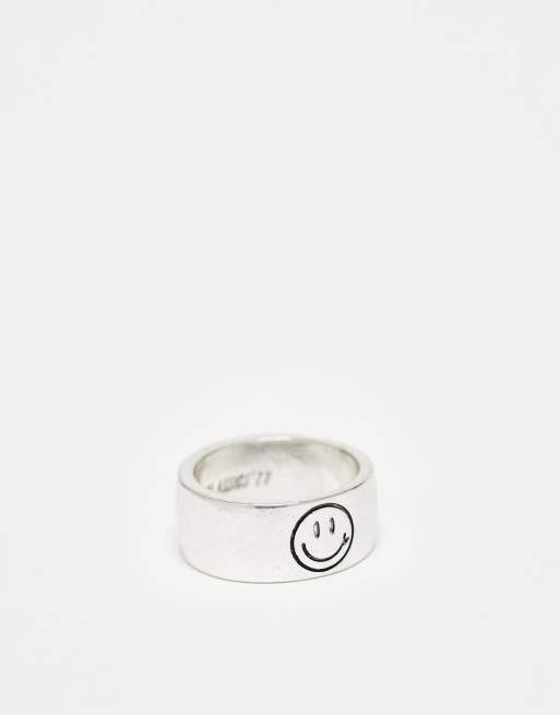 Classics 77 - Band ring met smiley in zilver