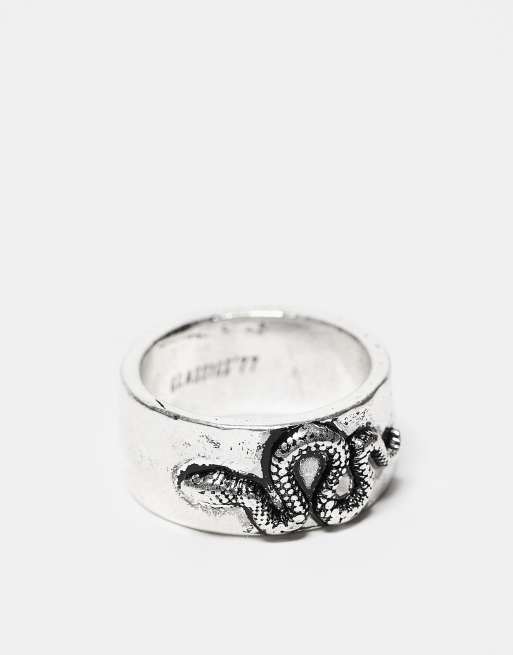 Classics 77 - Bandring met slangenprint in zilver