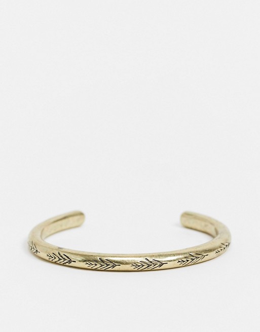 Classics 77 bangle in gold with leaf engraving