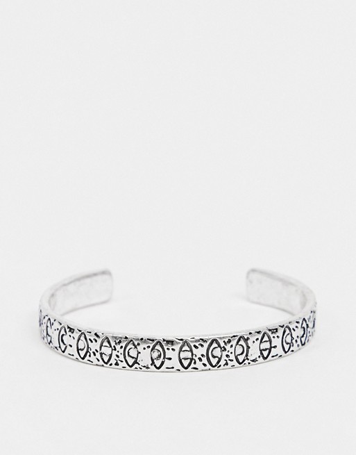 Classics 77 bangle in silver with eye engraving