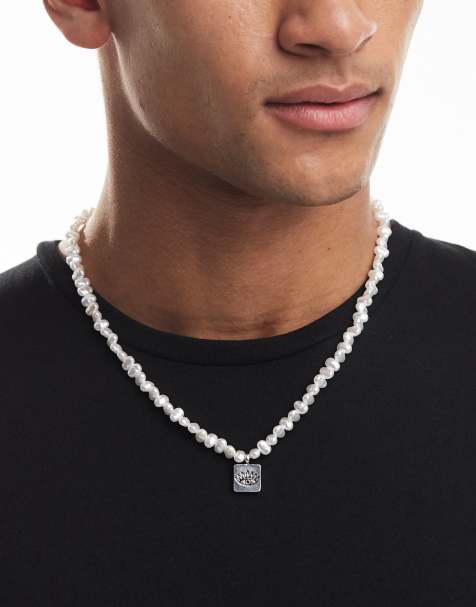 Classics 77 beaded eye pendant necklace in faux pearl - view 1