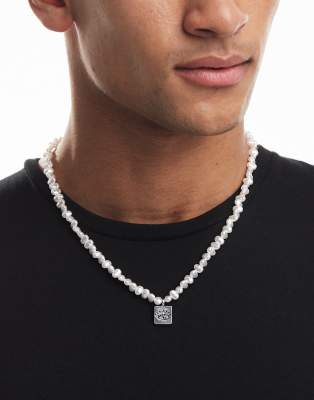 Classics 77 Classics 77 beaded eye pendant necklace in pearl-Silver