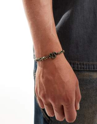 Classics 77 - Bracciale in catenina color oro con pendente a forma di serpente