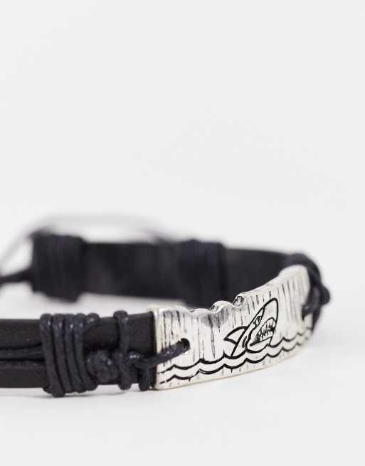 Classics 77 - Bracciale In Pelle Con Targhetta Colore Nero
