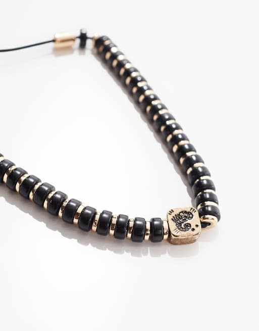 Classics 77 - Bracelet de perles avec motif scorpion - Noir et doré, 2 de 3