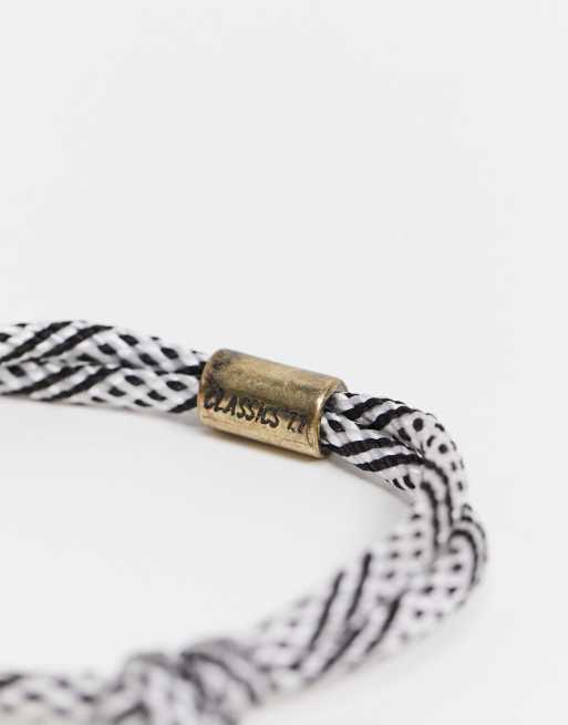 Classics 77 Bracelet en corde et perles Noir et blanc ASOS