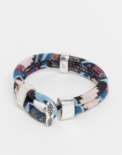Classics 77 bracelet in aztec pattern with double loop and t-bar fastening