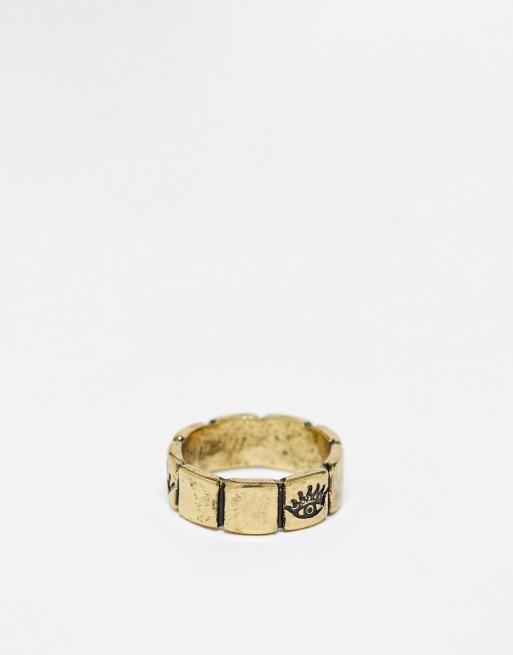 Classics 77 - Brede ring met boze oog-motief in goud