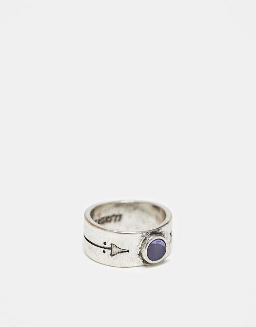 Classics 77 - Brede ring met grafische pijl in zilver