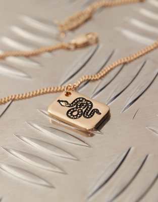 Classics 77 Chain Necklace With Snake Tag Pendant
