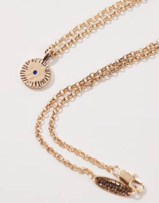 Classics 77 Coin And Stone Pendant Necklace In Gold