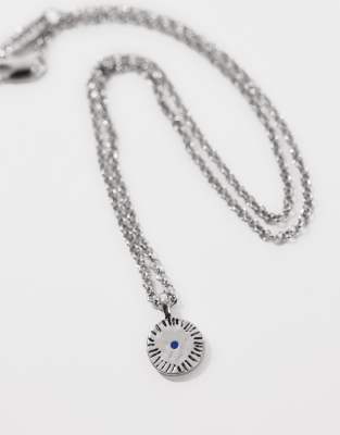 Classics 77 Coin And Stone Pendant Necklace In Silver