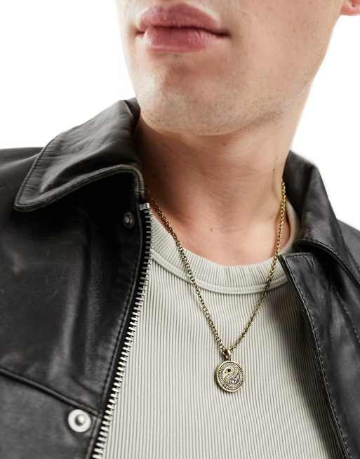 Classics 77 - Collier avec pendentif yin yang façon cachemire - Doré