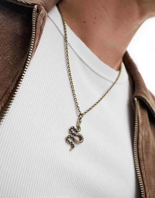 Classics 77 - Collier chaîne à pendentif serpent - Doré