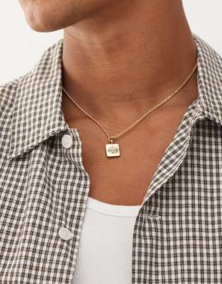 Classics 77 - Collier chaîne avec pendentif carré à motif œil omniscient - Doré - view 1