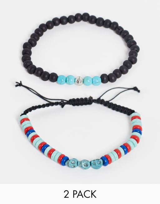 Classics 77 - Confezione da 2 bracciali di perline neri